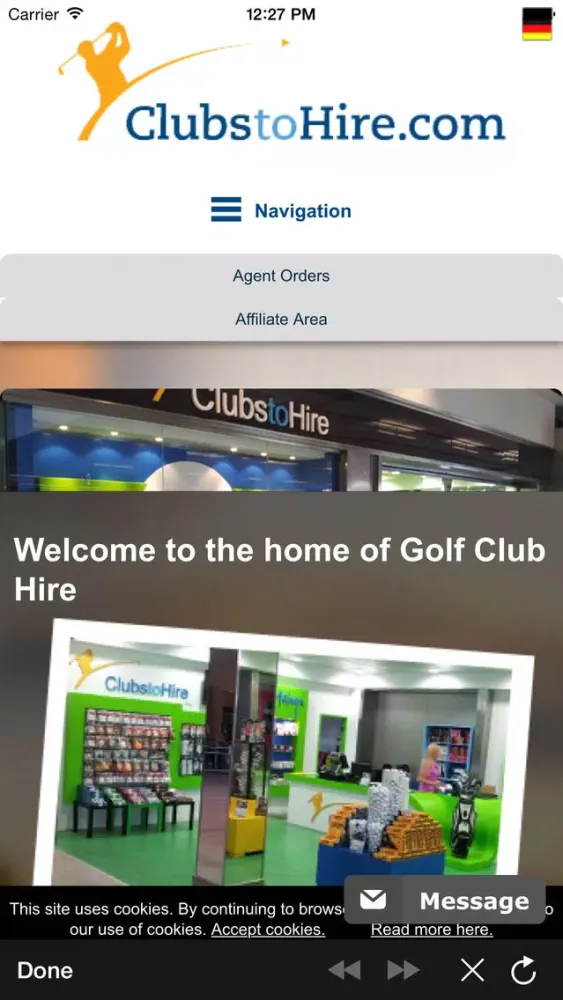 Tangkapan skrin ClubstoHire
