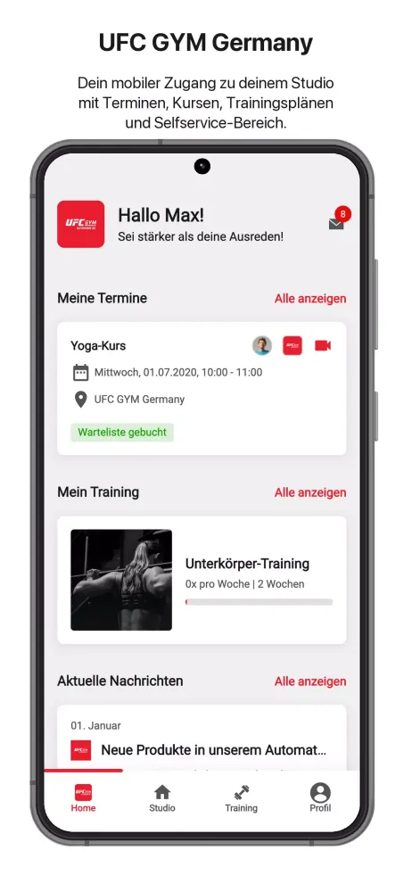 Capturas de pantalla de UFC GYM Germany