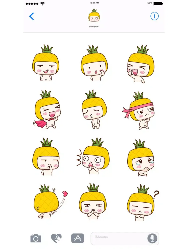 Fine-Apple Stickers iPad  Screenshots