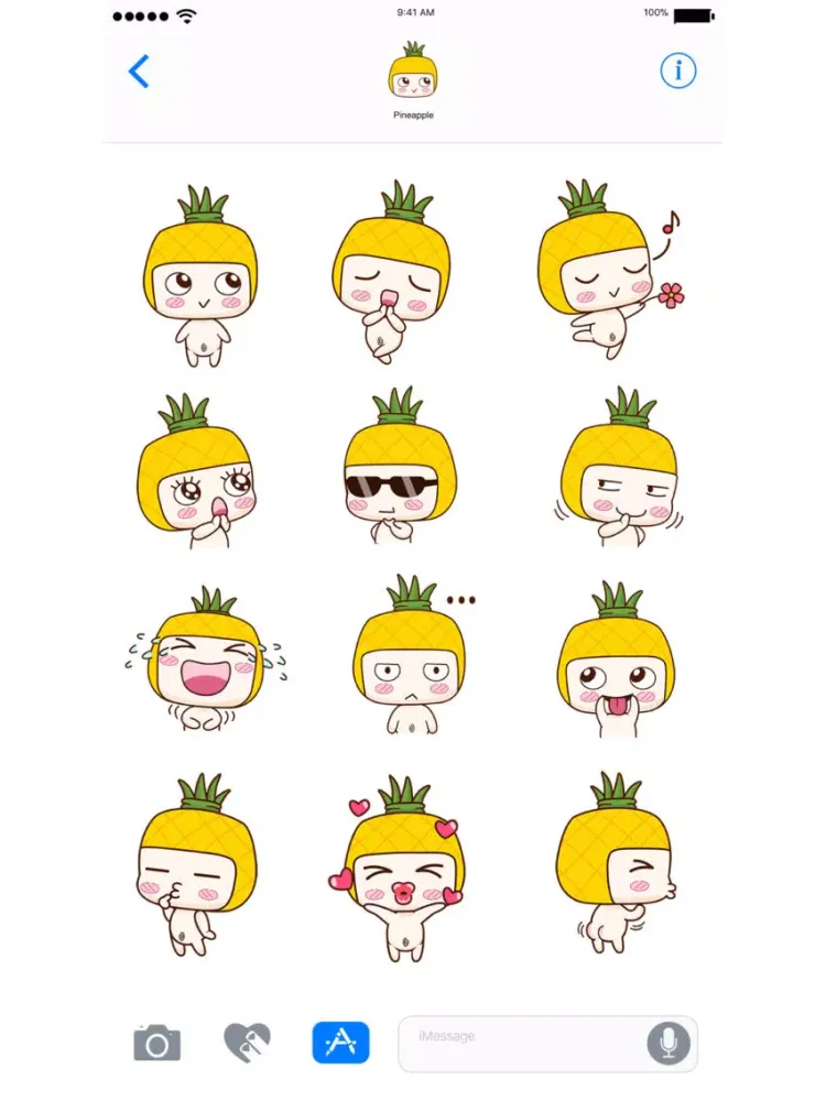 Fine-Apple Stickers iPad  Screenshots