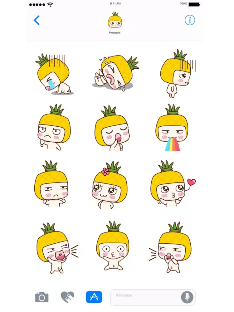 Fine-Apple Stickers iPad  Screenshots