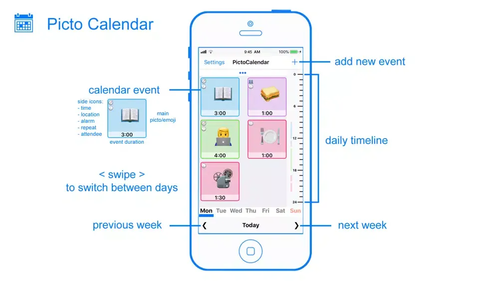 Captures d'écran de Picto Calendar
