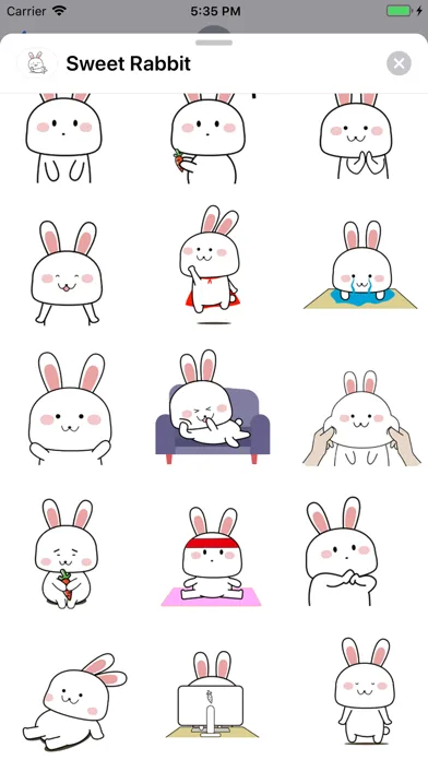Sweet Rabbit Animated Stickers Screenshots