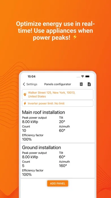 Tangkapan skrin Solar PV Forecast & Alerts