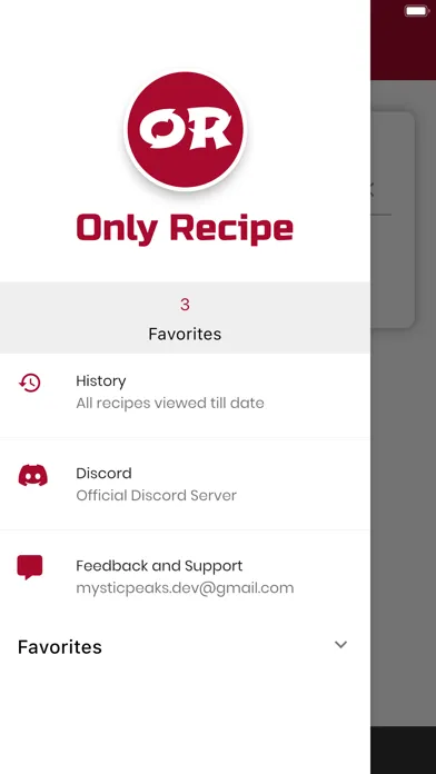 Capturas de tela do Only Recipe