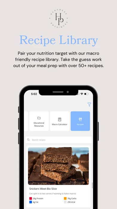 Ảnh chụp màn hình của HUNTRESS PHYSIQUES APP