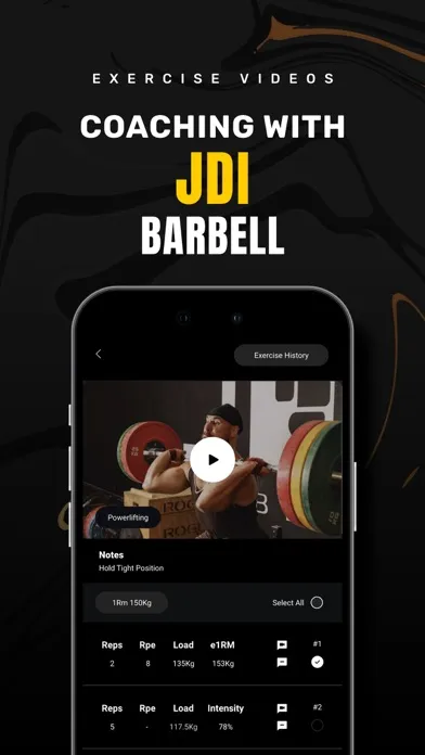 Zrzuty ekranu JDI Barbell's App