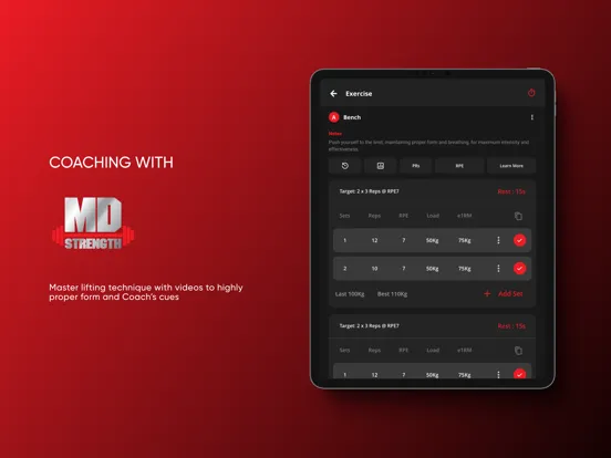 MD Strength Training App iPad  스크린샷
