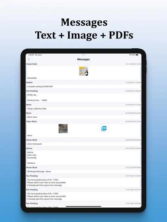 My Student app For Institute iPad  স্ক্রিনশট
