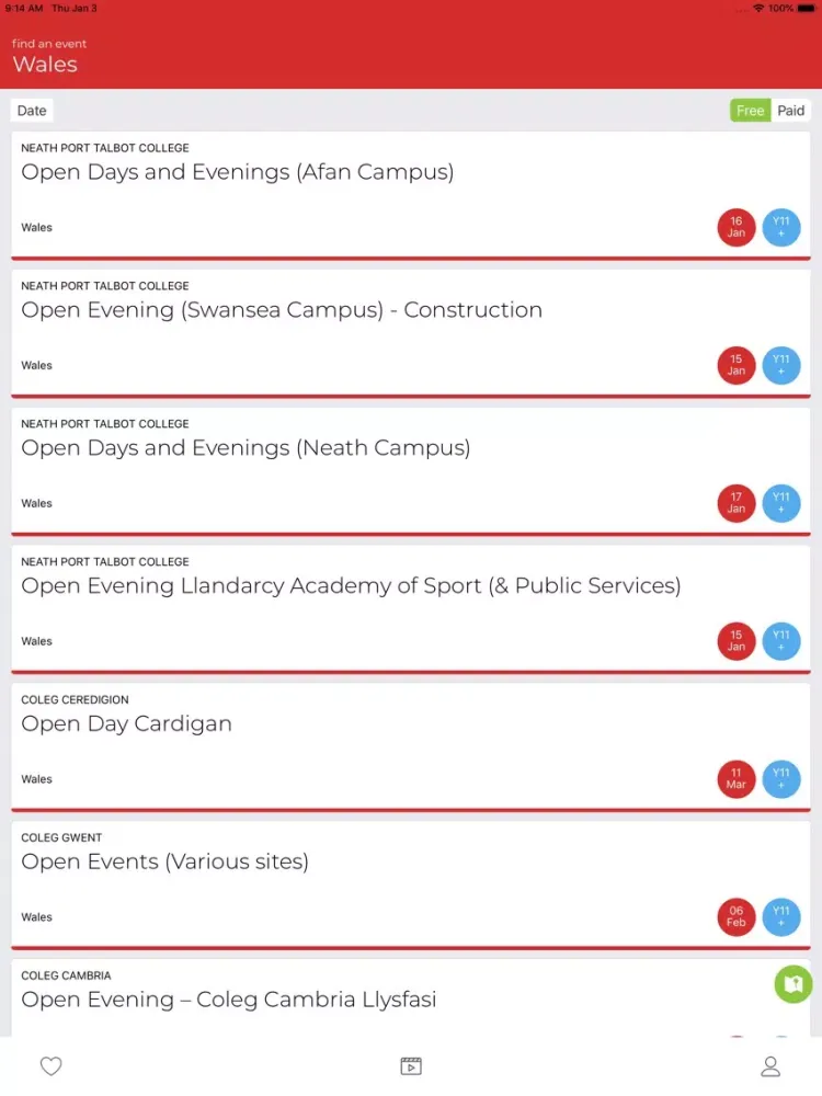 My Student Events iPad  Screenshots