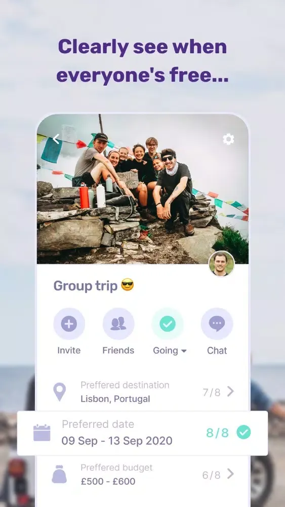 Tangkapan skrin Packed: Group Trip Planner