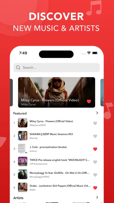 ภาพหน้าจอของ MYT Music Streaming and Videos