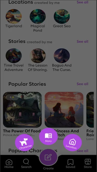 Captures d'écran de StoryApp: AI Story Generator