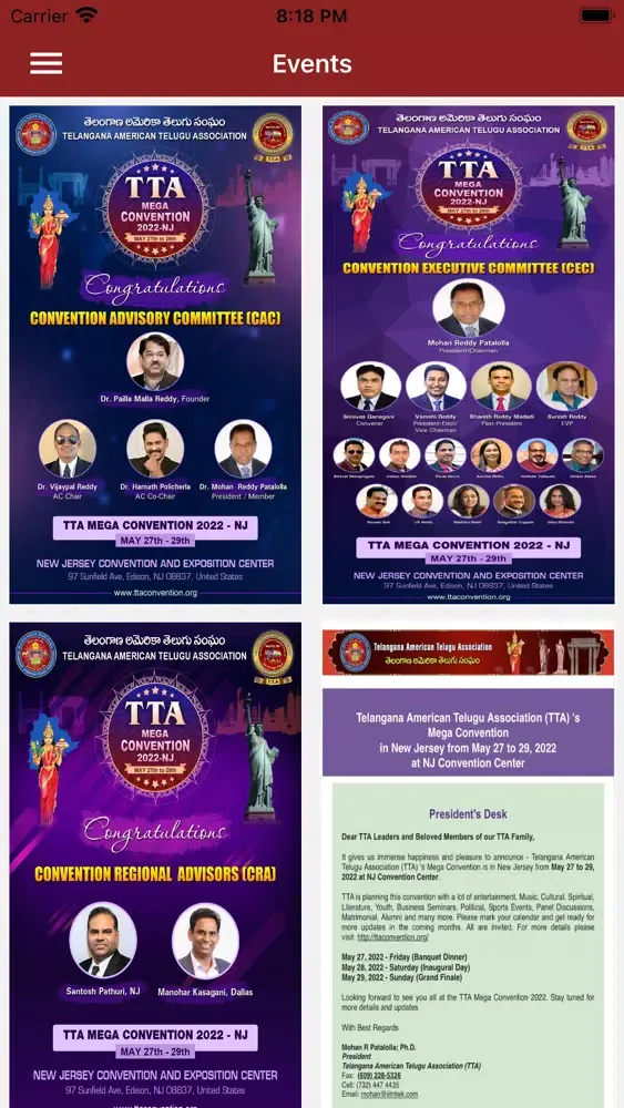 Telangana American Telugu Assn Ekran Görüntüleri