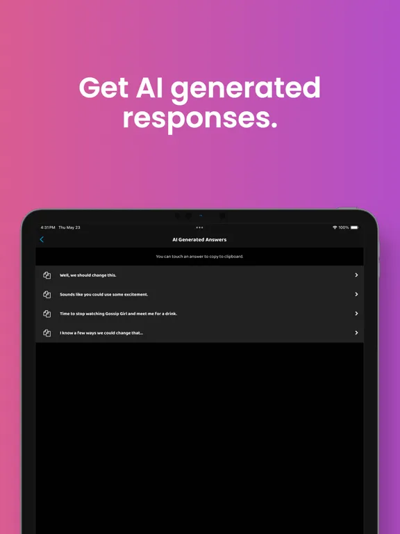 Tangkapan skrin FireTexts: AI Dating Assistant iPad 