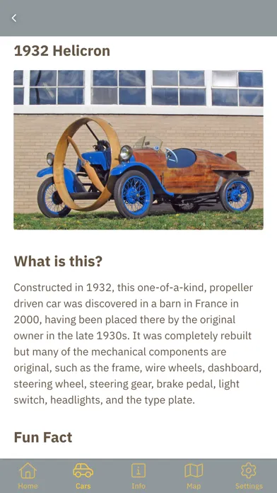 Screenshot di Lane Motor Museum Mobile App