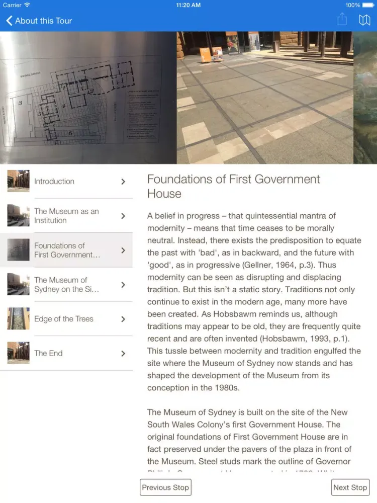 Capturas de tela do UTS Ideas in History iPad 