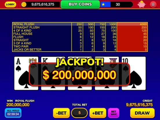 MyVegas Video Poker iPad 应用截图