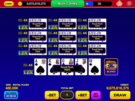 MyVegas Video Poker iPad 应用截图