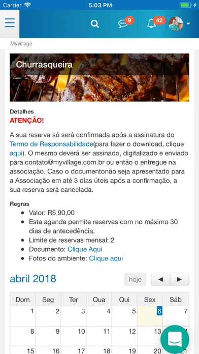 Capturas de tela do Gescon
