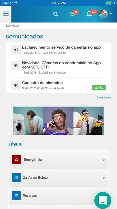 Capturas de tela do Gescon