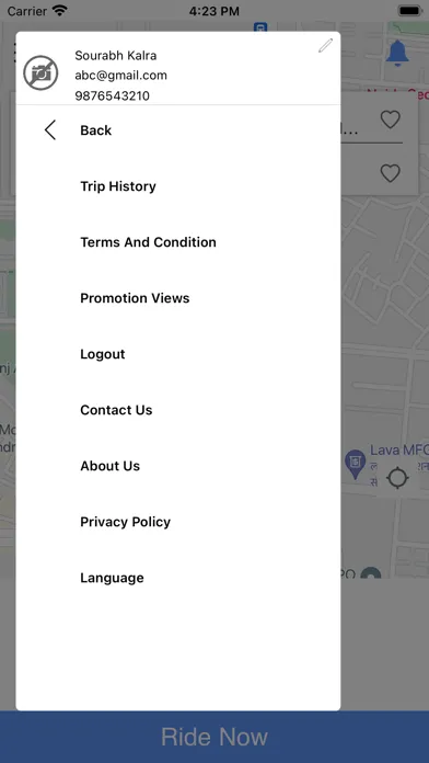 Captures d'écran de MyWay User