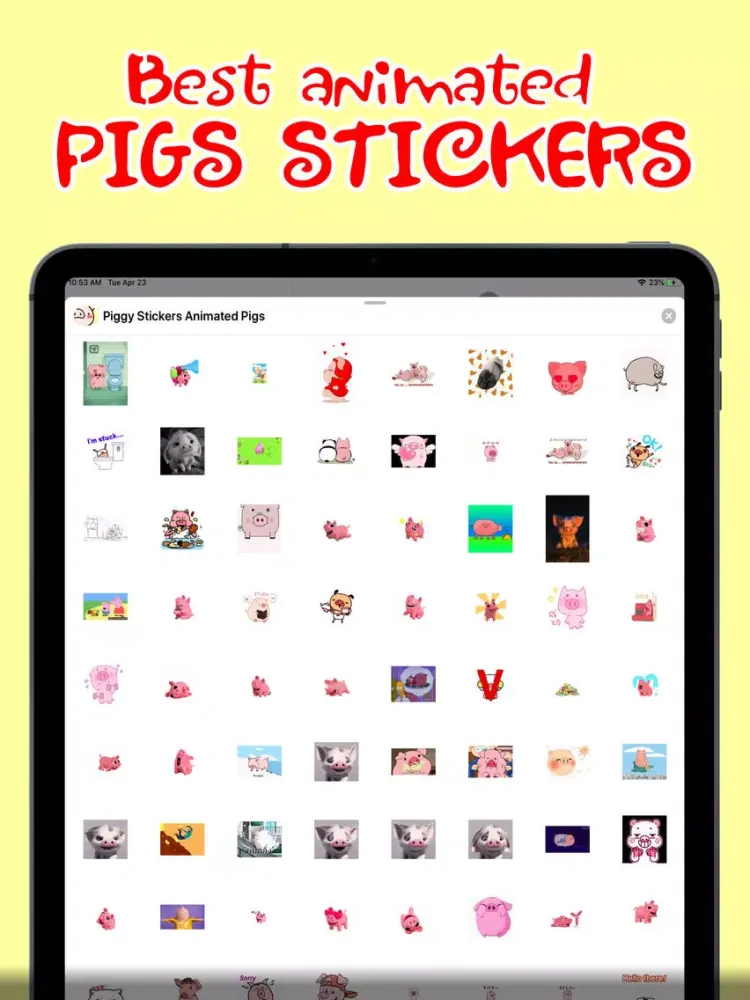 ภาพหน้าจอของ Piggy Stickers Animated Pigs iPad 