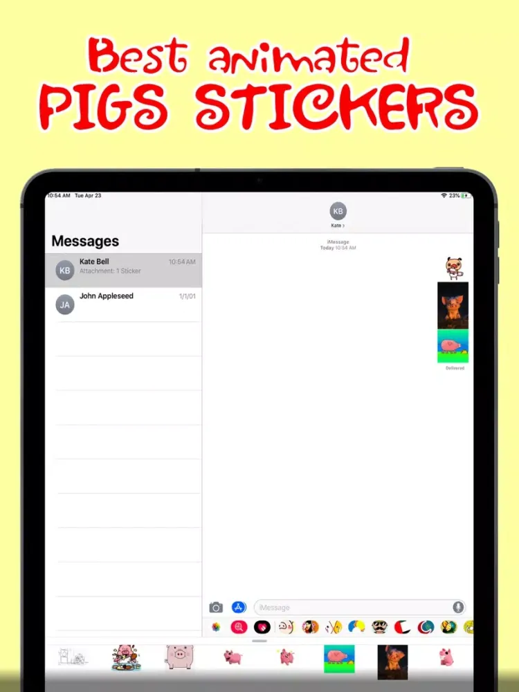 ภาพหน้าจอของ Piggy Stickers Animated Pigs iPad 