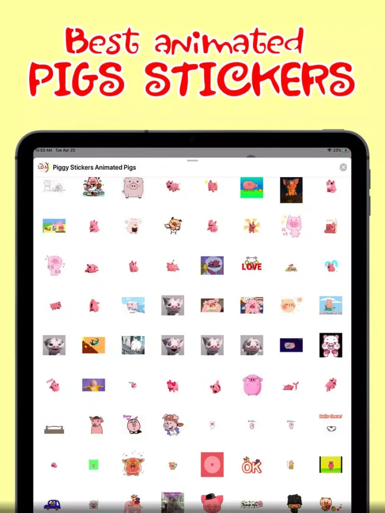 ภาพหน้าจอของ Piggy Stickers Animated Pigs iPad 