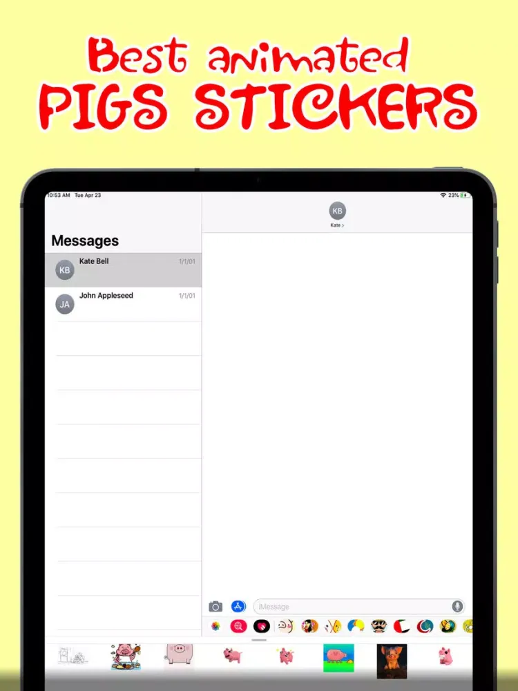ภาพหน้าจอของ Piggy Stickers Animated Pigs iPad 