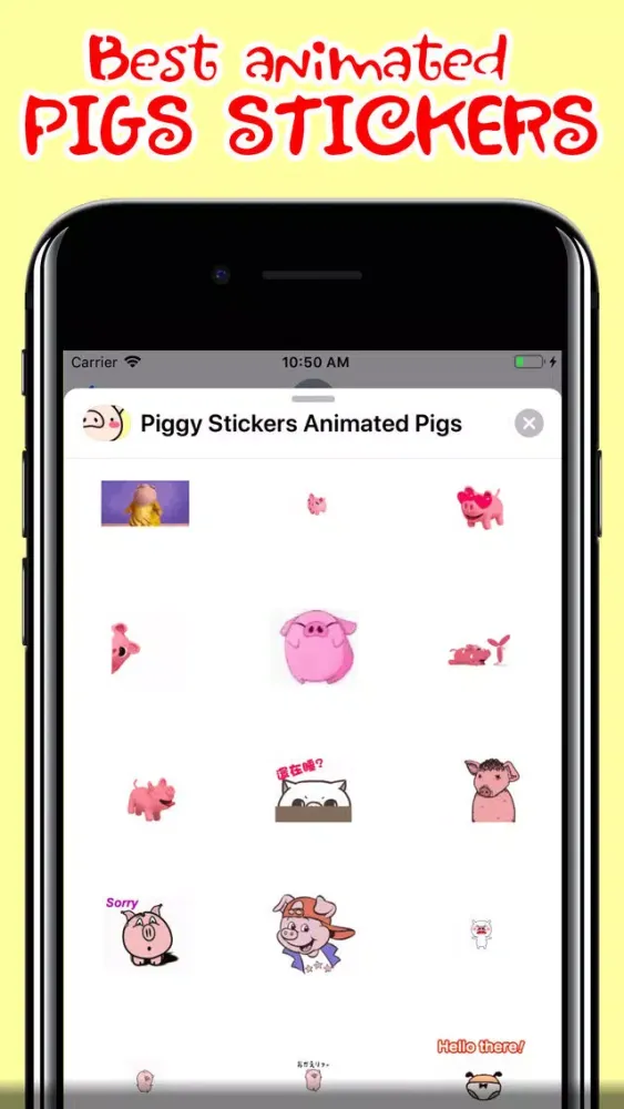 ภาพหน้าจอของ Piggy Stickers Animated Pigs