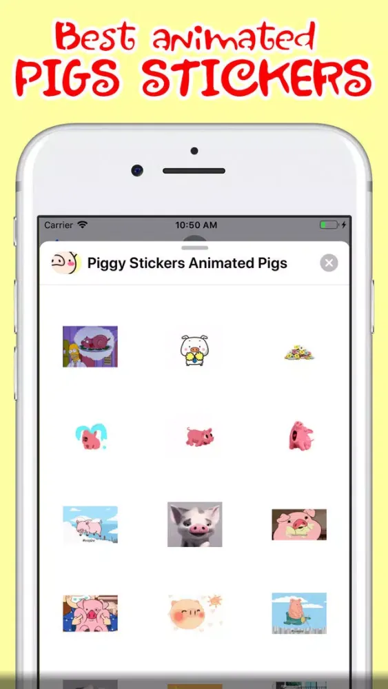 ภาพหน้าจอของ Piggy Stickers Animated Pigs