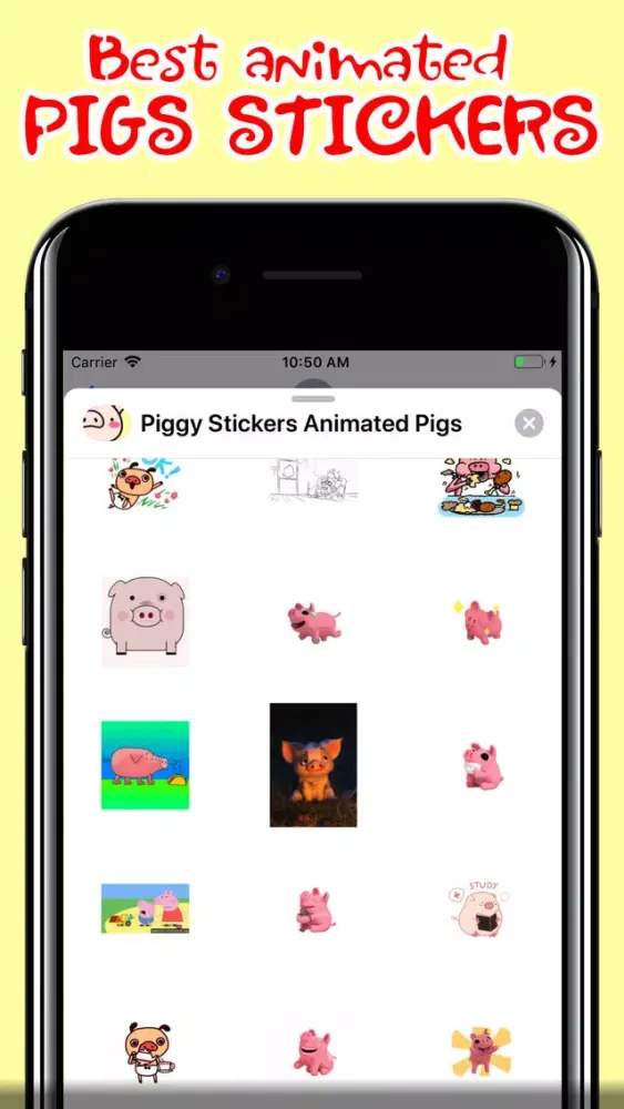ภาพหน้าจอของ Piggy Stickers Animated Pigs