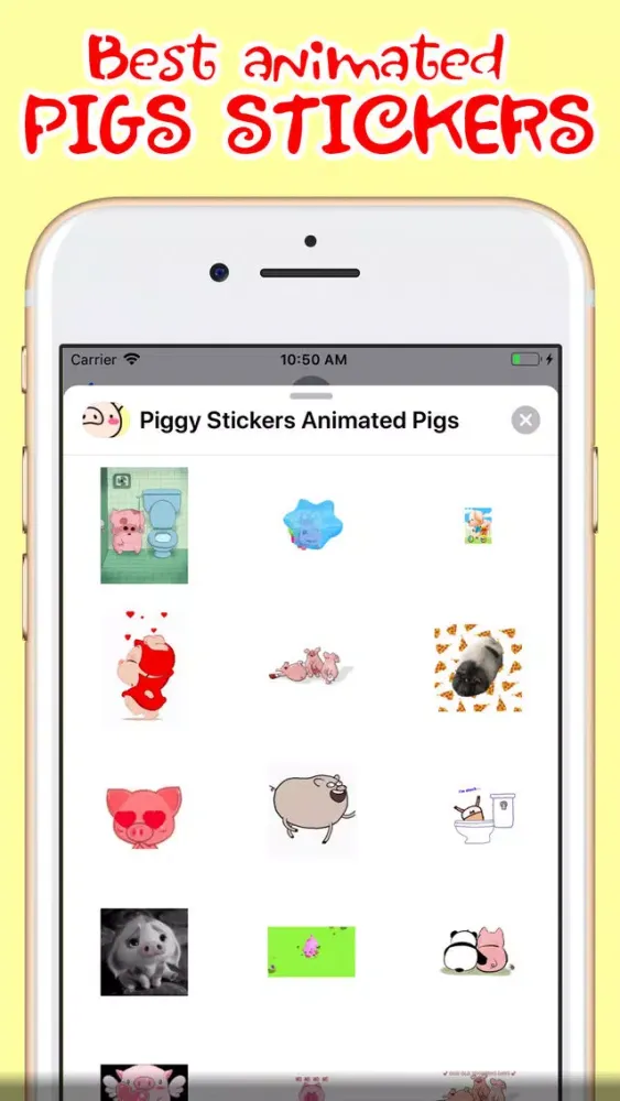 ภาพหน้าจอของ Piggy Stickers Animated Pigs