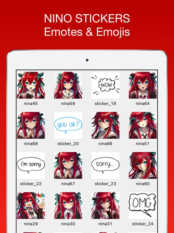 Nino Stickers & Emotes iPad  स्क्रीनशॉट