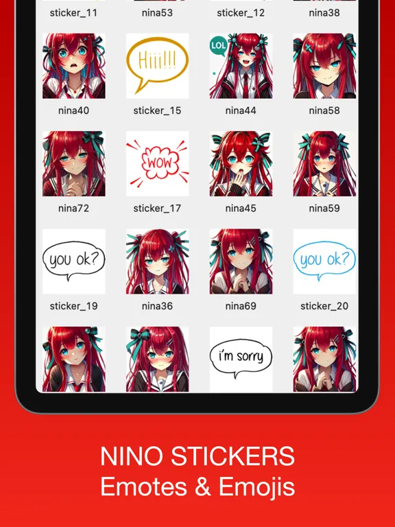 Nino Stickers & Emotes iPad  स्क्रीनशॉट