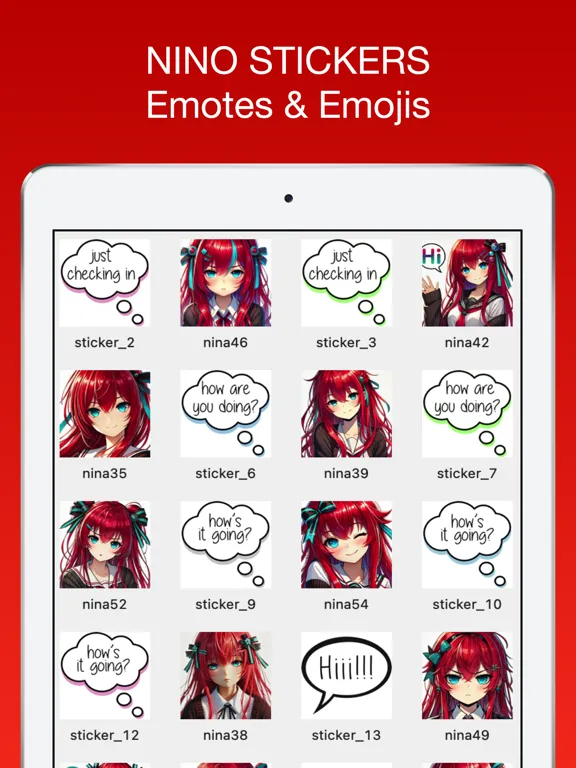 Nino Stickers & Emotes iPad  स्क्रीनशॉट