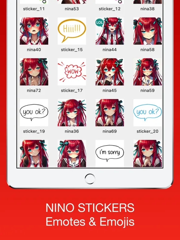 Nino Stickers & Emotes iPad  स्क्रीनशॉट