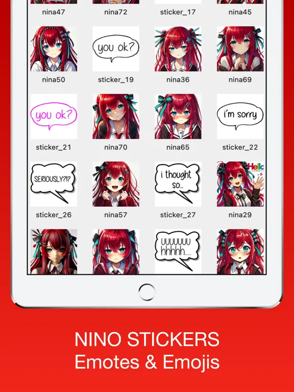 Nino Stickers & Emotes iPad  स्क्रीनशॉट