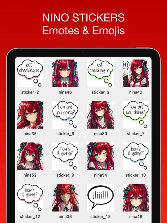 Nino Stickers & Emotes iPad  स्क्रीनशॉट