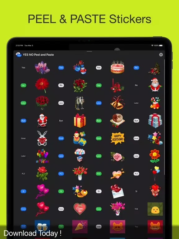 YES NO Peel and Paste iPad  Screenshots