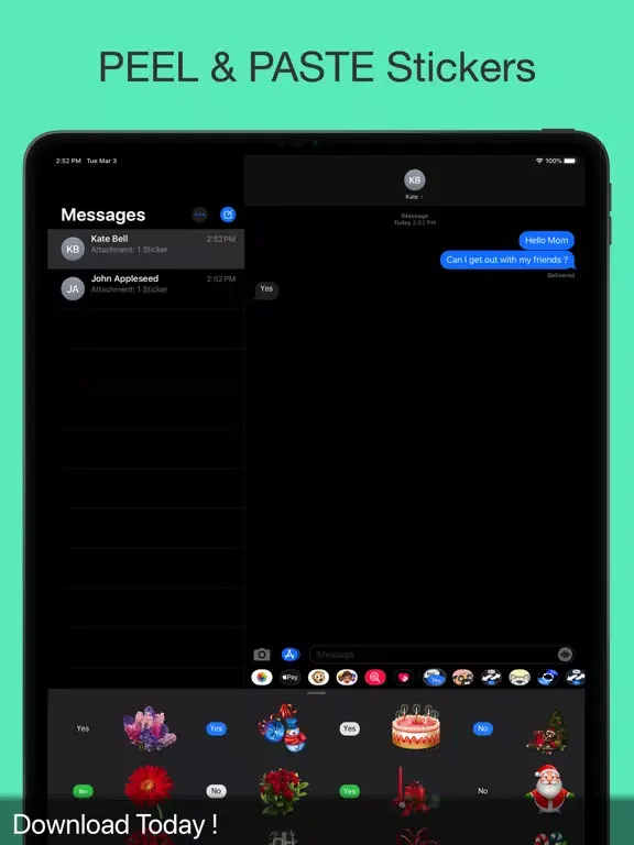 YES NO Peel and Paste iPad  Screenshots