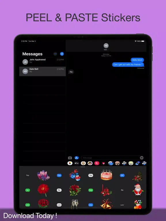 YES NO Peel and Paste iPad  Screenshots