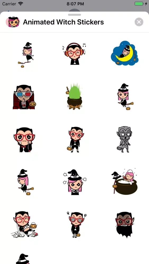 Скриншоты Animated Witch Stickers
