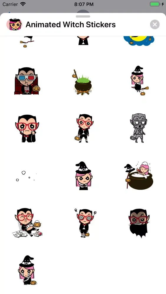 Скриншоты Animated Witch Stickers
