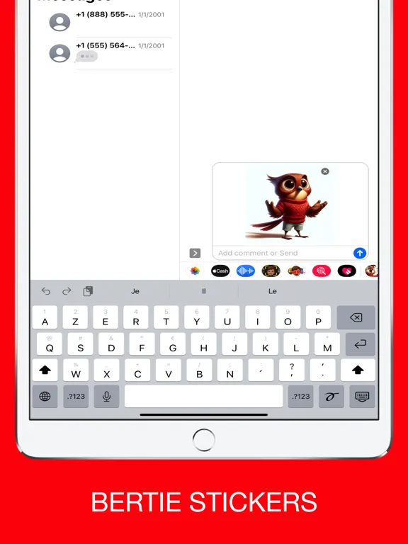 Capturas de tela do Bertie Stickers iPad 