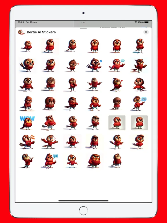 Capturas de tela do Bertie Stickers iPad 