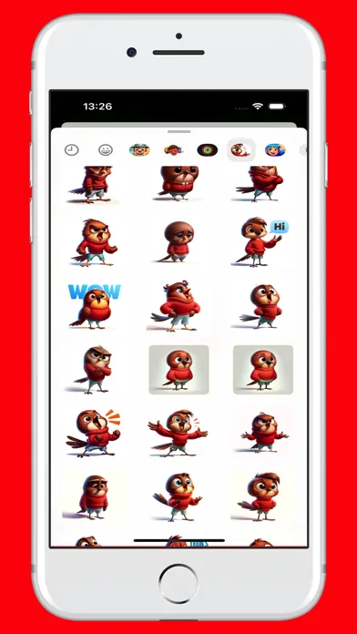 Capturas de tela do Bertie Stickers