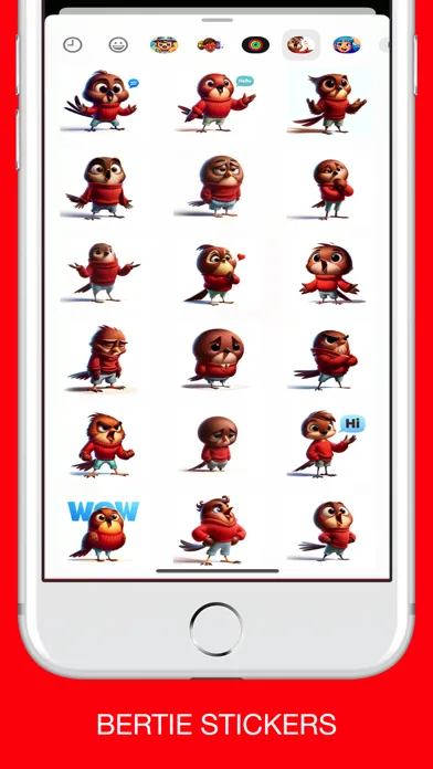 Capturas de tela do Bertie Stickers