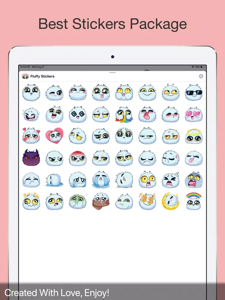 Fluffy Stickers Pack iPad 应用截图